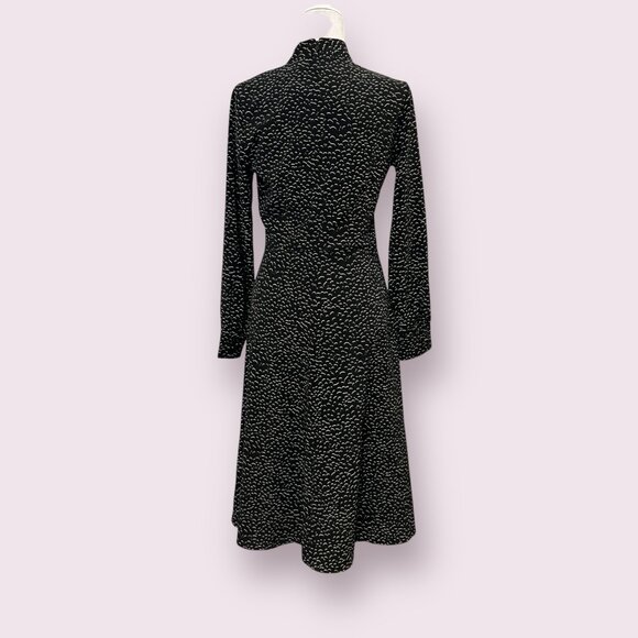 NWOT MONKL Women's Midi Dress Black Geometric Long Sleeve Size 38/Medium - Picture 3 of 11